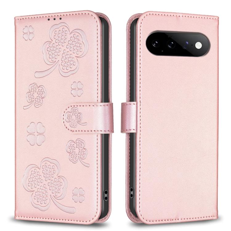 Four-leaf Embossed Leather Phone Case, For Google Pixel 11 / 11 Pro, For Google Pixel 8a, For Google Pixel 8 Pro, For Google Pixel 8, For Google Pixel 7a, For Google Pixel 7 Pro, For Google Pixel 7