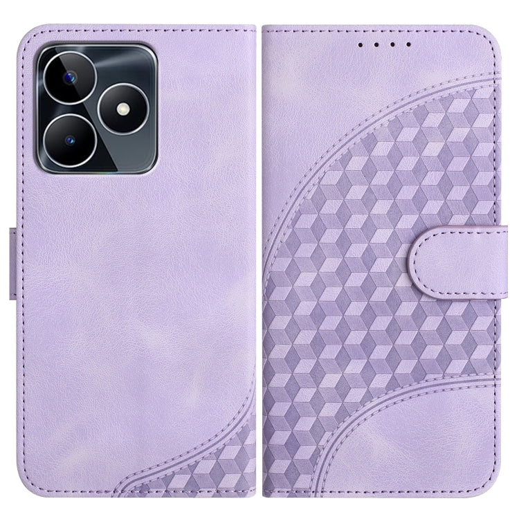 Elephant Head Embossed Phone Leather Case with Lanyard, For Realme GT 6 / GT 6T, For Realme C63 / C61 Global, For Realme 12 5G Global, For Realme 12+ 5G Global, For Realme 12 Pro 5G Global/12 Pro+ 5G Global, For Realme GT5 Pro, For Realme C53/Narzo N53...