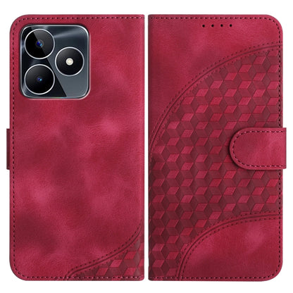 Elephant Head Embossed Phone Leather Case with Lanyard, For Realme GT 6 / GT 6T, For Realme C63 / C61 Global, For Realme 12 5G Global, For Realme 12+ 5G Global, For Realme 12 Pro 5G Global/12 Pro+ 5G Global, For Realme GT5 Pro, For Realme C53/Narzo N53...
