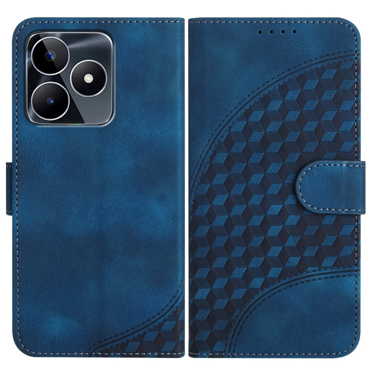 Elephant Head Embossed Phone Leather Case with Lanyard, For Realme GT 6 / GT 6T, For Realme C63 / C61 Global, For Realme 12 5G Global, For Realme 12+ 5G Global, For Realme 12 Pro 5G Global/12 Pro+ 5G Global, For Realme GT5 Pro, For Realme C53/Narzo N53...