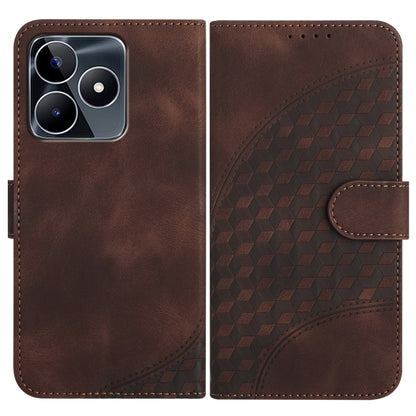 Elephant Head Embossed Phone Leather Case with Lanyard, For Realme GT 6 / GT 6T, For Realme C63 / C61 Global, For Realme 12 5G Global, For Realme 12+ 5G Global, For Realme 12 Pro 5G Global/12 Pro+ 5G Global, For Realme GT5 Pro, For Realme C53/Narzo N53...