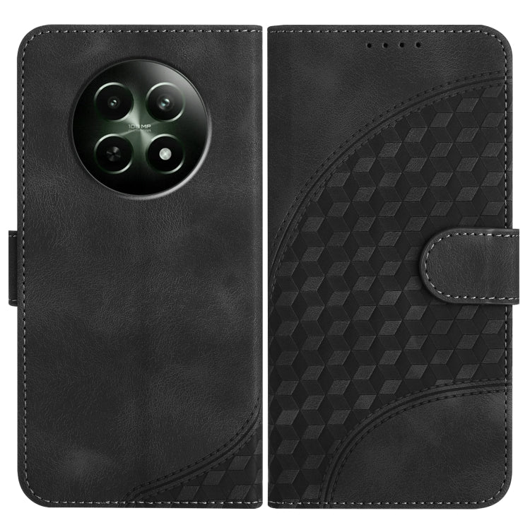 Elephant Head Embossed Phone Leather Case with Lanyard, For Realme GT 6 / GT 6T, For Realme C63 / C61 Global, For Realme 12 5G Global, For Realme 12+ 5G Global, For Realme 12 Pro 5G Global/12 Pro+ 5G Global, For Realme GT5 Pro, For Realme C53/Narzo N53...