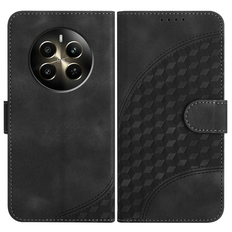 Elephant Head Embossed Phone Leather Case with Lanyard, For Realme GT 6 / GT 6T, For Realme C63 / C61 Global, For Realme 12 5G Global, For Realme 12+ 5G Global, For Realme 12 Pro 5G Global/12 Pro+ 5G Global, For Realme GT5 Pro, For Realme C53/Narzo N53...