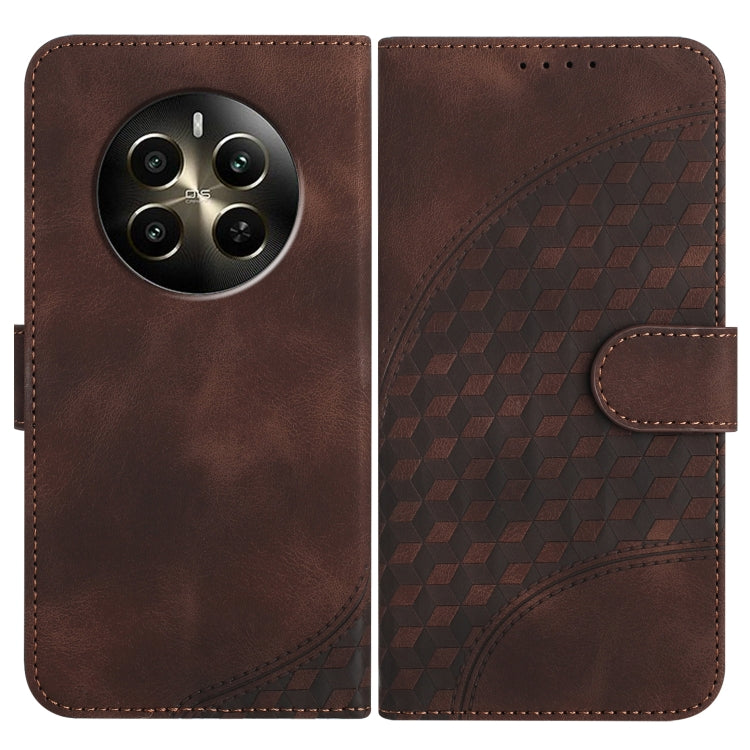 Elephant Head Embossed Phone Leather Case with Lanyard, For Realme GT 6 / GT 6T, For Realme C63 / C61 Global, For Realme 12 5G Global, For Realme 12+ 5G Global, For Realme 12 Pro 5G Global/12 Pro+ 5G Global, For Realme GT5 Pro, For Realme C53/Narzo N53...