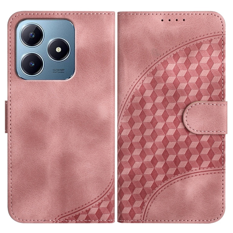Elephant Head Embossed Phone Leather Case with Lanyard, For Realme GT 6 / GT 6T, For Realme C63 / C61 Global, For Realme 12 5G Global, For Realme 12+ 5G Global, For Realme 12 Pro 5G Global/12 Pro+ 5G Global, For Realme GT5 Pro, For Realme C53/Narzo N53...