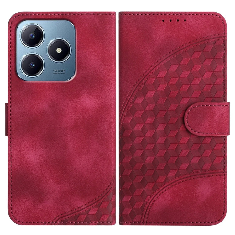 Elephant Head Embossed Phone Leather Case with Lanyard, For Realme GT 6 / GT 6T, For Realme C63 / C61 Global, For Realme 12 5G Global, For Realme 12+ 5G Global, For Realme 12 Pro 5G Global/12 Pro+ 5G Global, For Realme GT5 Pro, For Realme C53/Narzo N53...