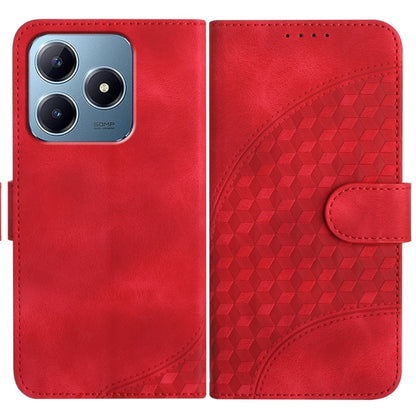 Elephant Head Embossed Phone Leather Case with Lanyard, For Realme GT 6 / GT 6T, For Realme C63 / C61 Global, For Realme 12 5G Global, For Realme 12+ 5G Global, For Realme 12 Pro 5G Global/12 Pro+ 5G Global, For Realme GT5 Pro, For Realme C53/Narzo N53...