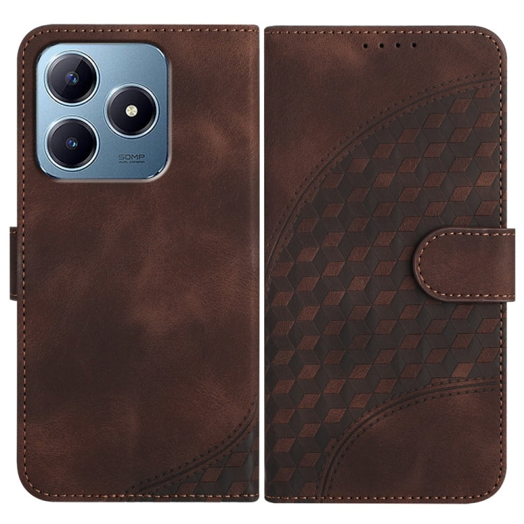 Elephant Head Embossed Phone Leather Case with Lanyard, For Realme GT 6 / GT 6T, For Realme C63 / C61 Global, For Realme 12 5G Global, For Realme 12+ 5G Global, For Realme 12 Pro 5G Global/12 Pro+ 5G Global, For Realme GT5 Pro, For Realme C53/Narzo N53...
