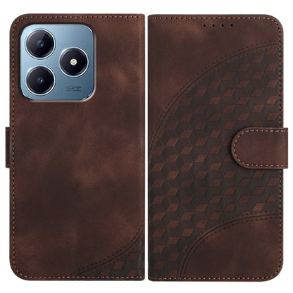 Elephant Head Embossed Phone Leather Case with Lanyard, For Realme GT 6 / GT 6T, For Realme C63 / C61 Global, For Realme 12 5G Global, For Realme 12+ 5G Global, For Realme 12 Pro 5G Global/12 Pro+ 5G Global, For Realme GT5 Pro, For Realme C53/Narzo N53...