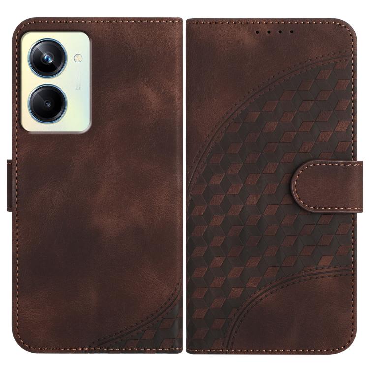 Elephant Head Embossed Phone Leather Case with Lanyard, For Realme GT 6 / GT 6T, For Realme C63 / C61 Global, For Realme 12 5G Global, For Realme 12+ 5G Global, For Realme 12 Pro 5G Global/12 Pro+ 5G Global, For Realme GT5 Pro, For Realme C53/Narzo N53...