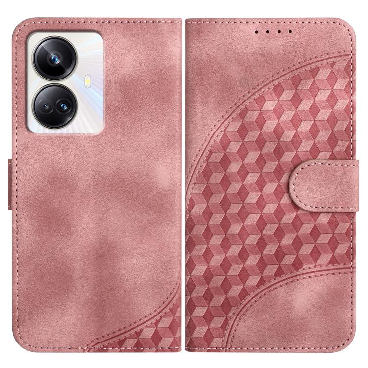 Elephant Head Embossed Phone Leather Case with Lanyard, For Realme GT 6 / GT 6T, For Realme C63 / C61 Global, For Realme 12 5G Global, For Realme 12+ 5G Global, For Realme 12 Pro 5G Global/12 Pro+ 5G Global, For Realme GT5 Pro, For Realme C53/Narzo N53...