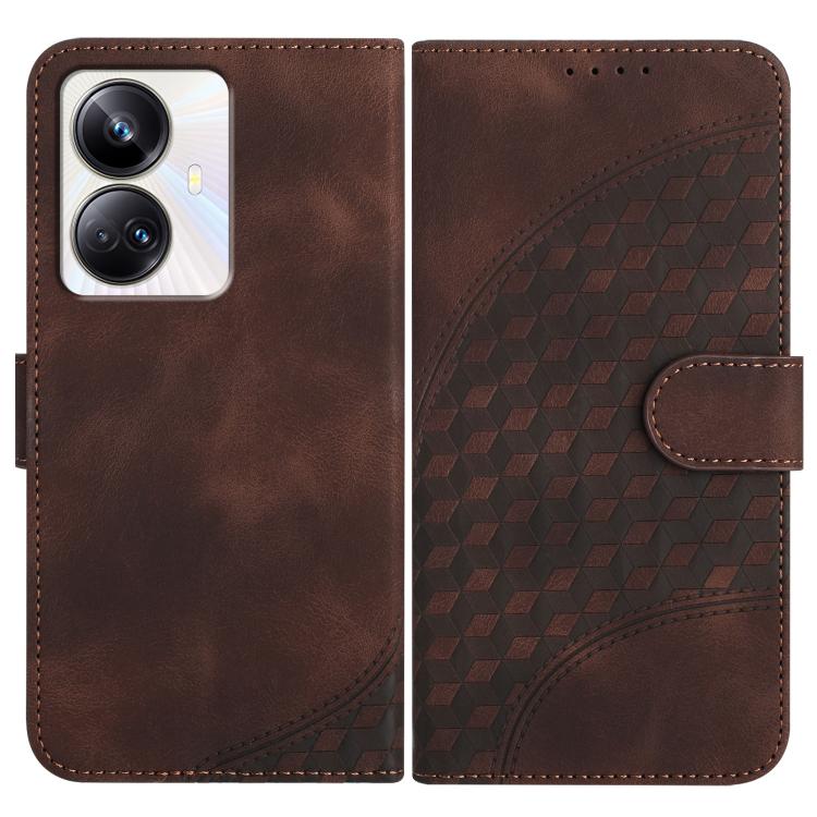 Elephant Head Embossed Phone Leather Case with Lanyard, For Realme GT 6 / GT 6T, For Realme C63 / C61 Global, For Realme 12 5G Global, For Realme 12+ 5G Global, For Realme 12 Pro 5G Global/12 Pro+ 5G Global, For Realme GT5 Pro, For Realme C53/Narzo N53...