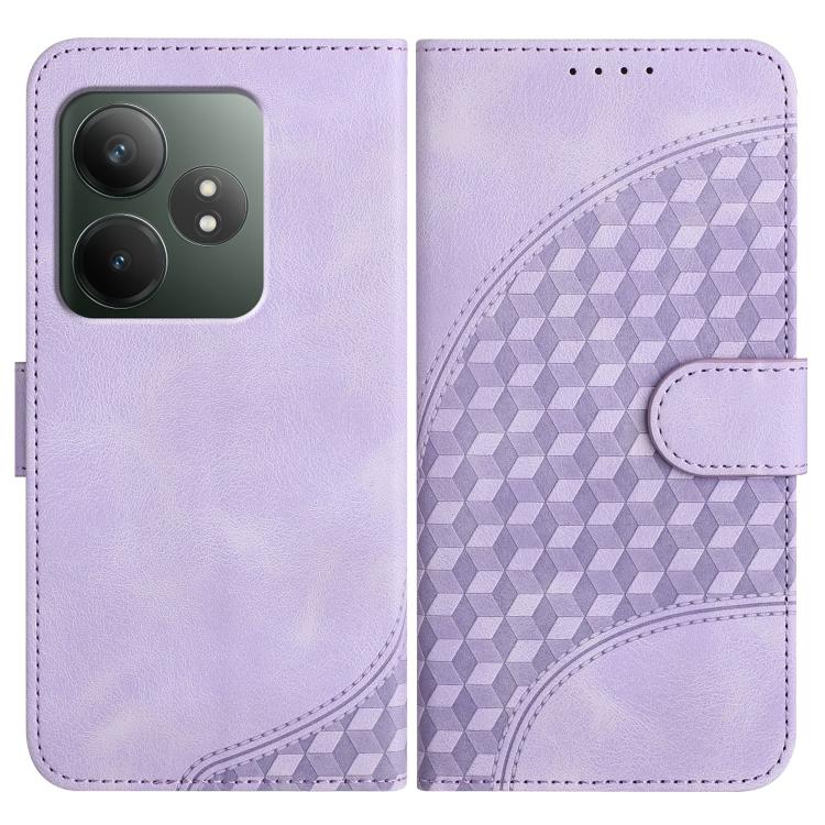 Elephant Head Embossed Phone Leather Case with Lanyard, For Realme GT 6 / GT 6T, For Realme C63 / C61 Global, For Realme 12 5G Global, For Realme 12+ 5G Global, For Realme 12 Pro 5G Global/12 Pro+ 5G Global, For Realme GT5 Pro, For Realme C53/Narzo N53...