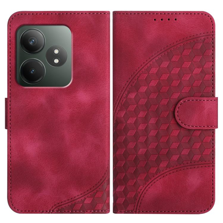 Elephant Head Embossed Phone Leather Case with Lanyard, For Realme GT 6 / GT 6T, For Realme C63 / C61 Global, For Realme 12 5G Global, For Realme 12+ 5G Global, For Realme 12 Pro 5G Global/12 Pro+ 5G Global, For Realme GT5 Pro, For Realme C53/Narzo N53...