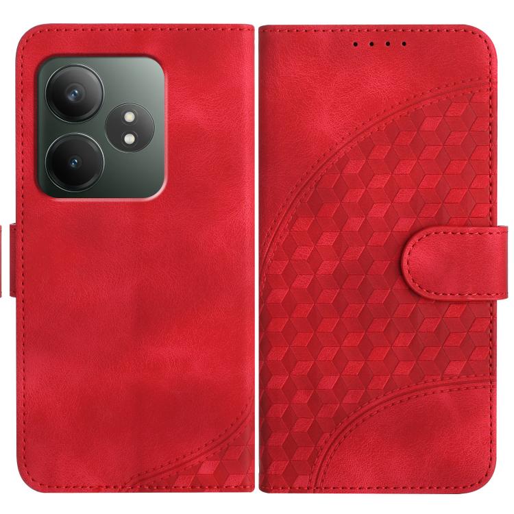 Elephant Head Embossed Phone Leather Case with Lanyard, For Realme GT 6 / GT 6T, For Realme C63 / C61 Global, For Realme 12 5G Global, For Realme 12+ 5G Global, For Realme 12 Pro 5G Global/12 Pro+ 5G Global, For Realme GT5 Pro, For Realme C53/Narzo N53...