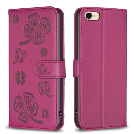 Four-leaf Embossed Leather Phone Case