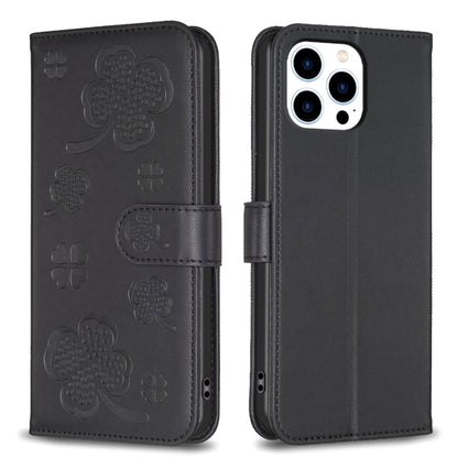 Four-leaf Embossed Leather Phone Case