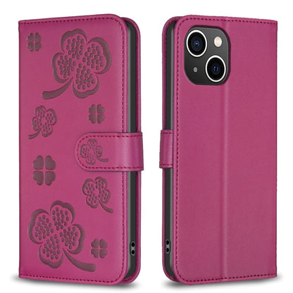 Four-leaf Embossed Leather Phone Case