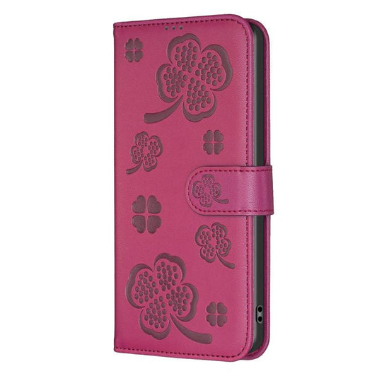 Four-leaf Embossed Leather Phone Case, For iPhone 18 Pro/17 Pro, For iPhone 18 Pro Max/17 Pro Max, For iPhone 17, For iPhone 17 Air, For iPhone 16 Pro Max, For iPhone 16 Pro, For iPhone 16 Plus, For iPhone 16, For iPhone 15 Pro Max, For iPhone 15 Pro  ...