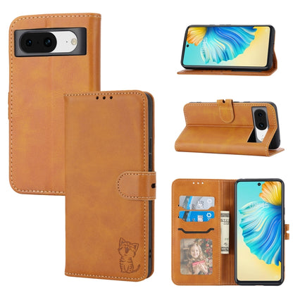 Embossed Happy Cat Pattern Flip Leather Phone Case, For Google Pixel 11 Pro XL, For Google Pixel 11 / 11 Pro, For Google Pixel 10 Pro XL, For Google Pixel 10 / 10 Pro, For Google Pixel 9a, For Google Pixel 9 Pro, For Google Pixel 9, For Google Pixel 8a...