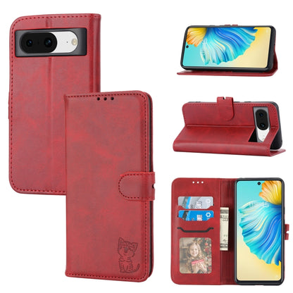 Embossed Happy Cat Pattern Flip Leather Phone Case, For Google Pixel 11 Pro XL, For Google Pixel 11 / 11 Pro, For Google Pixel 10 Pro XL, For Google Pixel 10 / 10 Pro, For Google Pixel 9a, For Google Pixel 9 Pro, For Google Pixel 9, For Google Pixel 8a...