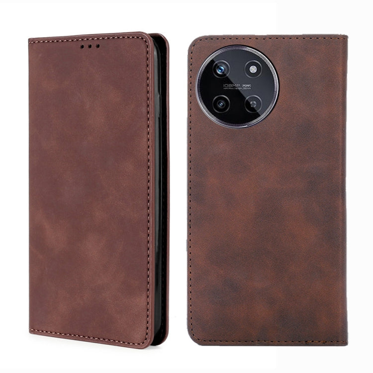 Skin Feel Magnetic Leather Phone Case, For Realme GT Neo6 SE, For Realme 12 5G, For Realme 12+ 5G, For Realme 12 Pro 5G, For Realme GT5 Pro 5G, For Realme 11 4G, For Realme GT5 / GT5 240W, For Realme C65 4G