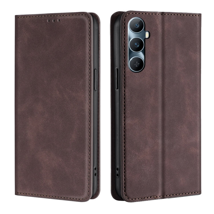 Skin Feel Magnetic Leather Phone Case, For Realme GT Neo6 SE, For Realme 12 5G, For Realme 12+ 5G, For Realme 12 Pro 5G, For Realme GT5 Pro 5G, For Realme 11 4G, For Realme GT5 / GT5 240W, For Realme C65 4G
