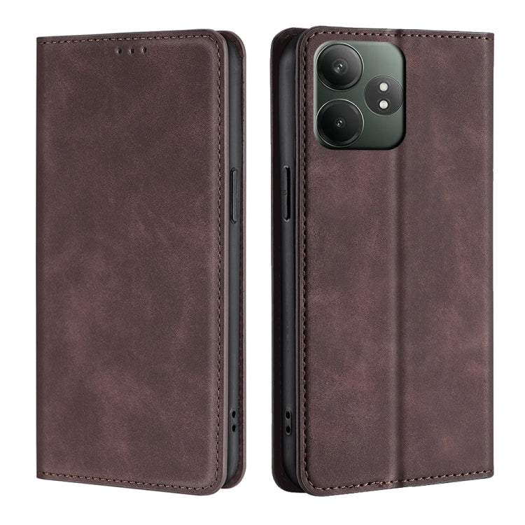 Skin Feel Magnetic Leather Phone Case, For Realme GT Neo6 SE, For Realme 12 5G, For Realme 12+ 5G, For Realme 12 Pro 5G, For Realme GT5 Pro 5G, For Realme 11 4G, For Realme GT5 / GT5 240W, For Realme C65 4G