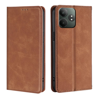 Skin Feel Magnetic Leather Phone Case, For Realme GT Neo6 SE, For Realme 12 5G, For Realme 12+ 5G, For Realme 12 Pro 5G, For Realme GT5 Pro 5G, For Realme 11 4G, For Realme GT5 / GT5 240W, For Realme C65 4G
