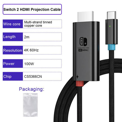 USB-C / Type-C to HDMI HD Adapter Cable, Length: 1.8m, 4K 30Hz, 4K 60Hz