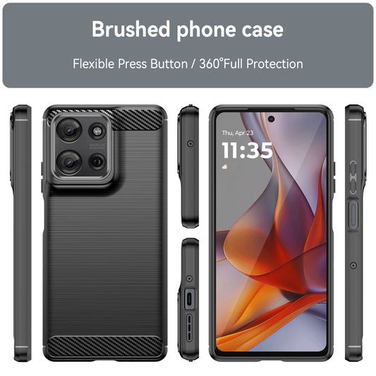 Carbon Fiber Brushed Texture TPU Phone Case, For Motorola Moto G75 5G, For Motorola Moto S50, For Motorola Moto G35 5G, For Motorola Moto G55 5G, For Motorola Edge 50, For Motorola Edge 50 Neo, For Motorola S50 Neo, For Motorola Moto G85               ...