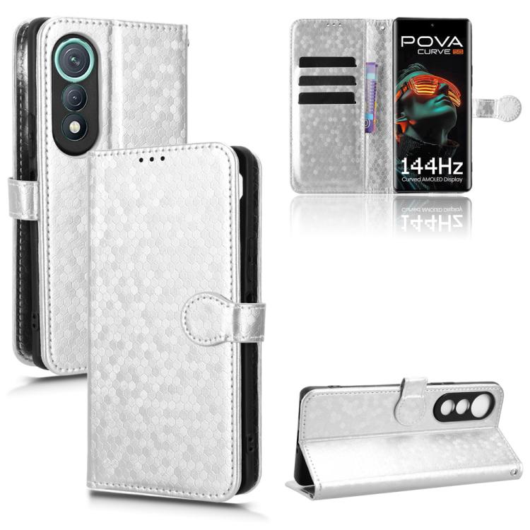 Honeycomb Dot Texture Leather Phone Case, For Tecno Pova 8 5G, For Tecno Spark 50 5G, For Tecno Pova Curve 2 5G, For Tecno Spark 50 4G, For Tecno Camon 50 Pro 4G, For Tecno Camon 50 4G, For Tenco Spark Go 3, For Tenco Spark Slim 4G / Pova Slim 5G      ...