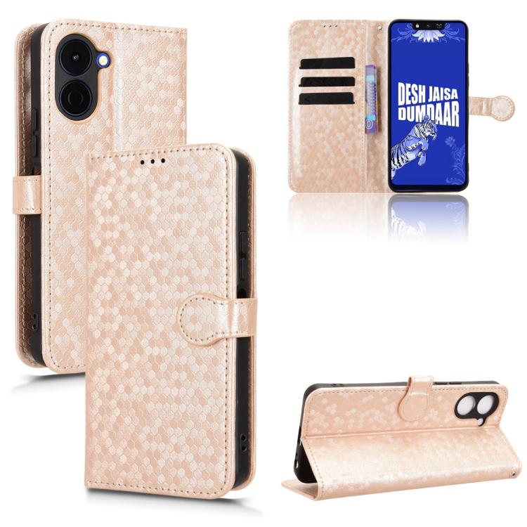 Honeycomb Dot Texture Leather Phone Case, For Tecno Pova 8 5G, For Tecno Spark 50 5G, For Tecno Pova Curve 2 5G, For Tecno Spark 50 4G, For Tecno Camon 50 Pro 4G, For Tecno Camon 50 4G, For Tenco Spark Go 3, For Tenco Spark Slim 4G / Pova Slim 5G      ...