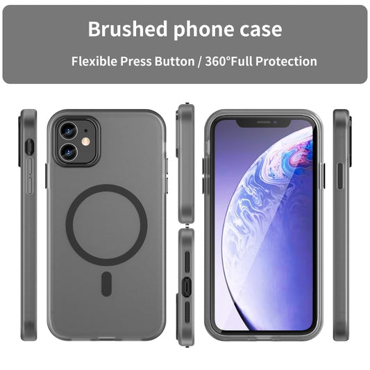 MagSafe Frosted Translucent TPU + PC Full Coverage Phone Case