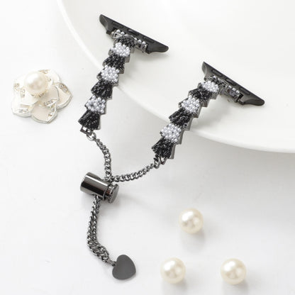 Shell Beads Chain Bracelet Metal Watch Band, For Apple Watch 42mm, For Apple Watch 38mm