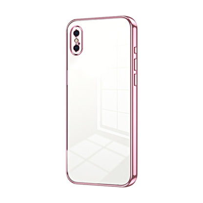 Transparent Plating Fine Hole Phone Case, For iPhone 11 Pro Max, For iPhone 11, For iPhone 11 Pro, For iPhone X / XS, For iPhone XR, For iPhone XS Max, For iPhone 8 Plus / 7 Plus