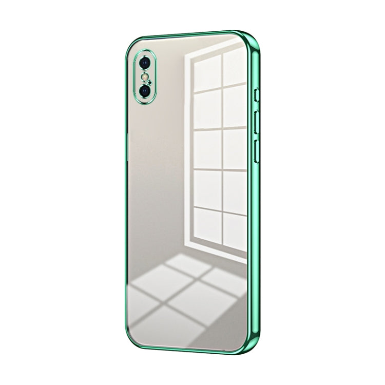 Transparent Plating Fine Hole Phone Case, For iPhone 11 Pro Max, For iPhone 11, For iPhone 11 Pro, For iPhone X / XS, For iPhone XR, For iPhone XS Max, For iPhone 8 Plus / 7 Plus