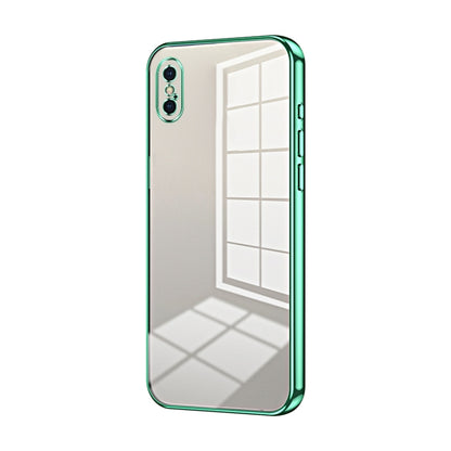 Transparent Plating Fine Hole Phone Case, For iPhone 11 Pro Max, For iPhone 11, For iPhone 11 Pro, For iPhone X / XS, For iPhone XR, For iPhone XS Max, For iPhone 8 Plus / 7 Plus