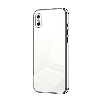 Transparent Plating Fine Hole Phone Case, For iPhone 11 Pro Max, For iPhone 11, For iPhone 11 Pro, For iPhone X / XS, For iPhone XR, For iPhone XS Max, For iPhone 8 Plus / 7 Plus