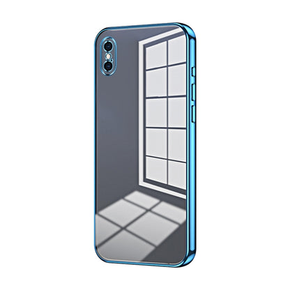 Transparent Plating Fine Hole Phone Case, For iPhone 11 Pro Max, For iPhone 11, For iPhone 11 Pro, For iPhone X / XS, For iPhone XR, For iPhone XS Max, For iPhone 8 Plus / 7 Plus
