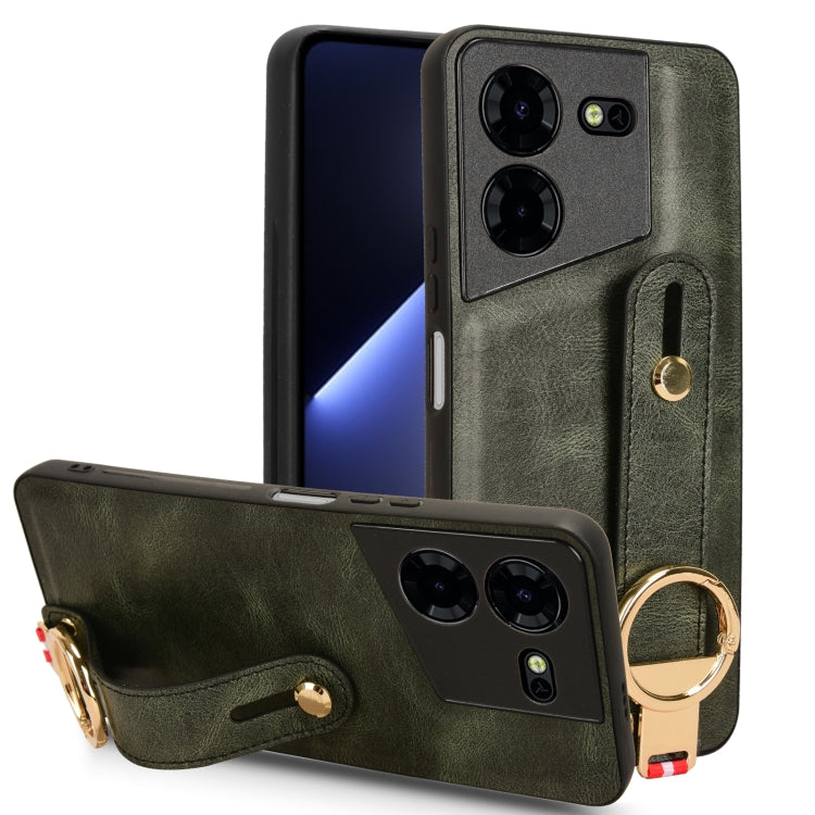 Wristband Leather Back Phone Case, For Tecno Camon 30S / 30S Pro, For Tecno Spark 30 Pro 4G, For Tecno Spark 30 4G, For Tecno Pova 6 Pro 5G, For Tecno Spark 20 Pro+ 5G, For Tecno Spark 20 Pro 4G, For Tecno Pova 5 Pro