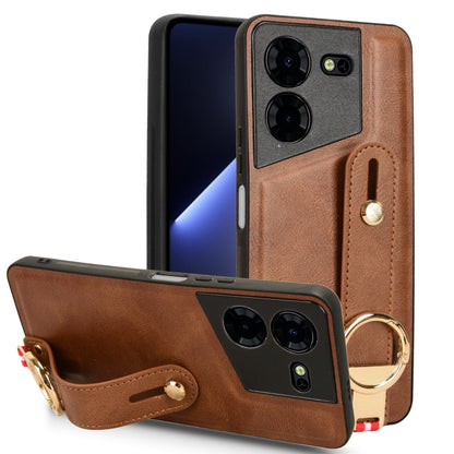 Wristband Leather Back Phone Case, For Tecno Camon 30S / 30S Pro, For Tecno Spark 30 Pro 4G, For Tecno Spark 30 4G, For Tecno Pova 6 Pro 5G, For Tecno Spark 20 Pro+ 5G, For Tecno Spark 20 Pro 4G, For Tecno Pova 5 Pro