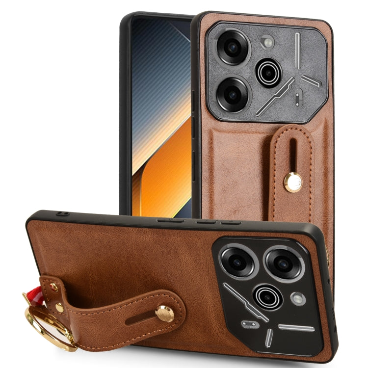 Wristband Leather Back Phone Case, For Tecno Camon 30S / 30S Pro, For Tecno Spark 30 Pro 4G, For Tecno Spark 30 4G, For Tecno Pova 6 Pro 5G, For Tecno Spark 20 Pro+ 5G, For Tecno Spark 20 Pro 4G, For Tecno Pova 5 Pro