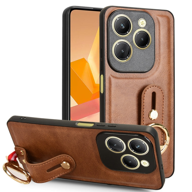 Wristband Leather Back Phone Case, For Tecno Camon 30S / 30S Pro, For Tecno Spark 30 Pro 4G, For Tecno Spark 30 4G, For Tecno Pova 6 Pro 5G, For Tecno Spark 20 Pro+ 5G, For Tecno Spark 20 Pro 4G, For Tecno Pova 5 Pro