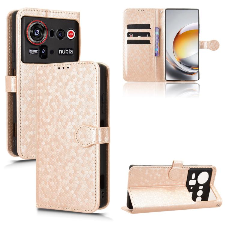 Honeycomb Dot Texture Leather Phone Case, For ZTE nubia Neo 5 Pro 5G, For ZTE nubia Neo 5 5G, For ZTE nubia Neo 5 GT 5G, For ZTE Optus X Value 5G, For ZTE Optus X Pro 2 5G, For ZTE nubia RedMagic 11 Air, For ZTE Nubia V80 Max                           ...