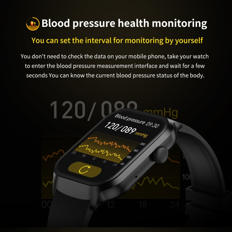 Montre Intelligente avec Appel Bluetooth et Bracelet en Acier à Trois Maillons de 2,01 pouces, Prise en Charge de la Surveillance de la Fréquence Cardiaque / Glycémie Non Invasive, Bracelet en Acier à Trois Maillons Noir
