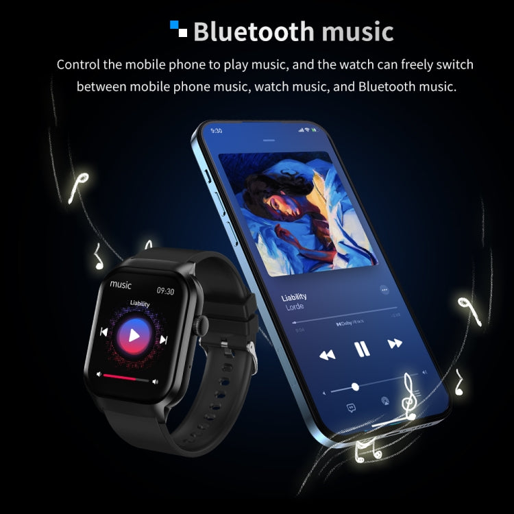 Montre Intelligente avec Appel Bluetooth et Bracelet en Acier à Trois Maillons de 2,01 pouces, Prise en Charge de la Surveillance de la Fréquence Cardiaque / Glycémie Non Invasive, Bracelet en Acier à Trois Maillons Noir
