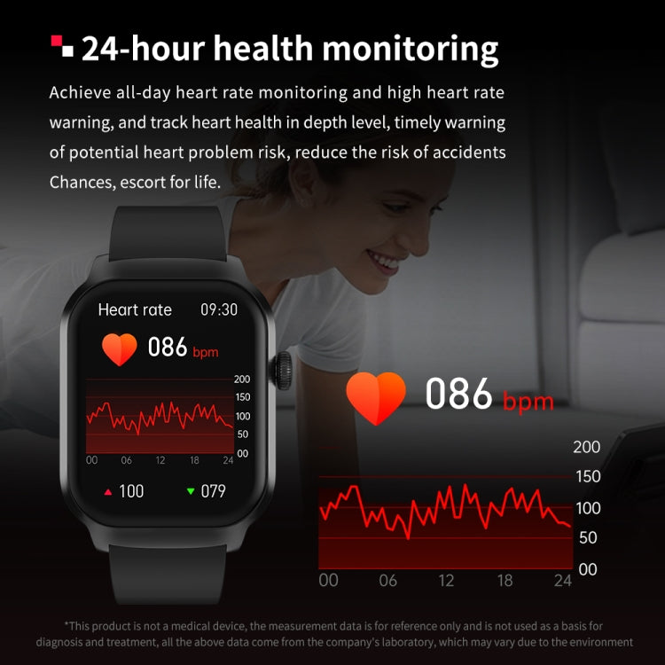 Montre Intelligente avec Appel Bluetooth et Bracelet en Acier à Trois Maillons de 2,01 pouces, Prise en Charge de la Surveillance de la Fréquence Cardiaque / Glycémie Non Invasive, Bracelet en Acier à Trois Maillons Noir