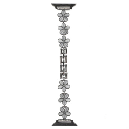 5-petaled Flower Zinc Alloy Chain Watch Band, For Apple Watch SE 2023 44mm, For Apple Watch SE 2023 40mm, For Apple Watch Ultra 2 49mm, For Apple Watch Series 9 45mm, For Apple Watch Series 9 41mm, For Apple Watch Ultra 49mm, For Apple Watch Series 8 4...