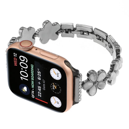 5-petaled Flower Zinc Alloy Chain Watch Band, For Apple Watch SE 2023 44mm, For Apple Watch SE 2023 40mm, For Apple Watch Ultra 2 49mm, For Apple Watch Series 9 45mm, For Apple Watch Series 9 41mm, For Apple Watch Ultra 49mm, For Apple Watch Series 8 4...